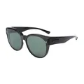 Eleganti occhiali da sole polarizzati oversize neri con lenti verdi per guidare - C3 Montatura Nero Opaco Lente G15
