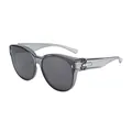 Occhiali da sole polarizzati TR oversize con montatura grigia trasparente e protezione UV - C4 Montatura Grigio Trasparente Lenti Nero Grigio