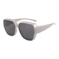 Occhiali da sole polarizzati beige da uomo con lenti grigio scuro e protezione UV400 - Montatura Grigio Nuvola Lenti Grigie