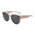 Occhiali da sole polarizzati beige TR oversize da donna protezione UV - C5 Montatura Rosa Albicocca Lente Grigio Nero
