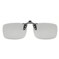 Grey polarized clip-on sunglasses lenses for prescription glasses driving outdoor - 007-2 Square Frame - Photochromic