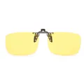 Professional polarized yellow night vision clip-on sunglasses for driving safety - 007-2 Square Frame - Night Vision Yellow
