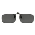 Professional gray polarized clip-on sunglasses lenses for myopia glasses, driving accessory - 007-3 Narrow Square - Black Gray Polarized