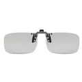 Premium polarized gray clip-on sunglasses lenses for prescription driving eyewear - 007-3 Narrow Square - Photochromic
