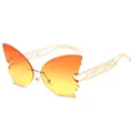 Gafas de sol de mariposa sin montura para niños con lentes degradadas naranja y dorado - Montura Dorada Lente Naranja