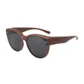 Occhiali da sole polarizzati TR marroni oversize da donna con protezione UV per guida - C6 Montatura Caffè Lente Grigio Nero