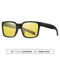 C5 sand black cycling sunglasses with yellow night vision lenses for outdoor sports - C5 Sand Black Frame Night Vision Lens