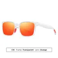 C10 Variant outdoor cycling sunglasses with transparent frame and orange lens - C10 Sand Transparent Frame Red Mirror Lens