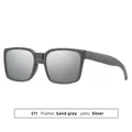 Sports cycling sunglasses featuring a sand grey frame and silver UV protection lenses - C11 Sand Grey Frame Silver Mirror Lens