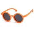 Vibrant orange round kids polarized sunglasses with soft silicone flexible frame for children - Orange
