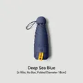 Ultra compact UPF50+ mini sun umbrella in deep sea blue color for UV protection - 6 Ribs, No Box / Macaron 5-Fold Umbrella Series / Navy Blue