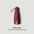 Compact vintage red sunscreen umbrella with UPF50+ and 18cm folded diameter - 6 Ribs, No Box / Burgundy