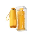 Bright orange mini portable folding sun umbrella with UV protection and storage box - 6 Ribs Reinforced / Orange (Capsule Style)