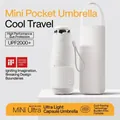 Ultra-lightweight portable mini capsule umbrella with high UV protection and case - Creamy Rice White