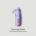 Compact charming purple mini sun umbrella with UPF 50 plus protection and 8-rib design - Macaron 5-Fold Umbrella Series / 8 Ribs No Case / Light Purple