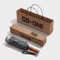 Misty grey automatic reverse umbrella featuring a premium wood handle and 60 ribs - Safety Anti-rebound - Gift Box / Mist Grey