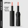 Automatic large windproof umbrella with UPF50+ UV protection in minimalist black design - 12-Rib Color-Block Reinforced Version / 1 Piece / Obsidian Black