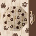 Paraguas plegable de tres secciones con elegante diseño de flores de leopardo en beige - Estampado floral de leopardo