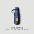 Deep sea blue compact mini sunshade umbrella with an integrated UPF 50+ UV-tag - 8 Ribs No Case / Dark Green