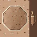 Paraguas plegable marrón con lindo diseño de lazo y corazón, protección UV mujer - Lazo Estampado Integral