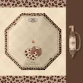 Paraguas plegable con diseño de corazón de leopardo y funda a juego incluida - Lazo de leopardo