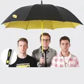 Extra large double-layer umbrella black outside yellow inside 130cm for 2-3 people - 3-Person Umbrella / 130cm Diameter-Double Layer / Black/Yellow Frame Gradient Grey