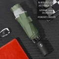 Forest green 8-rib automatic inverted umbrella with reflective safety strip - 8-Rib Fully Automatic Reverse / Forest Green