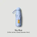 Compact sky blue 5-fold UV protection sun umbrella with 8 ribs and UPF50+ rating - Macaron 5-Fold Umbrella Series / 8 Ribs No Case / Light Blue