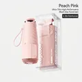 Portable peach pink mini sun umbrella with 6-rib reinforced structure for UV protection - 6 Ribs Reinforced / Peach Pink (Capsule Style)