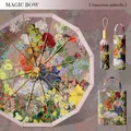 Premium double-layer sunscreen umbrella with elegant oil painting floral patterns - 24 Ribs 3-Fold Umbrella (With Handbag) / 105cm Diameter / Floral Dream (Oil Painting)