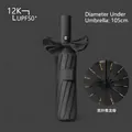 Premium automatic black folding umbrella with 105cm diameter and UPF50+ sun protection - 24-Bone Automatic / Business Black