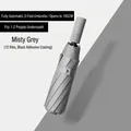 Durable 105cm fully automatic folding umbrella with 12 ribs in a misty grey finish - Upgraded Enlarged 12-Rib Automatic Style (Vinyl) / Gray
