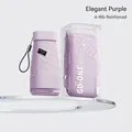 Elegant purple ultra-light mini portable sun umbrella with matching hard storage case - 6-Fold 6-Rib Style / Ultra Mini 15cm / Elegant Purple