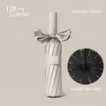 Automatic beige foldable parasol with bow detail, 105cm diameter and UPF50+ protection - 24-Bone Automatic / Sycamore Beige