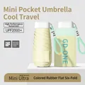 Portable mini 6-fold UV sun umbrella with high UPF2000+ protection and storage case - Mango Ice Tea (6-Fold)