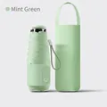 Portable compact mint green 5-fold capsule umbrella with a matching storage case - Five-Fold 6-Rib Mini Umbrella / Mint Green