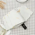 White automatic folding umbrella with golden feather print for sun and rain - 8-Rib Automatic Bronzing Feather / White