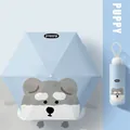 Portable light blue UV-protective mini umbrella with cute cartoon puppy pattern - Surprise Dog (Light Blue)