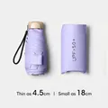 Compact lavender 5-fold mini sun umbrella with UV protection and slim matching case - Charming Purple
