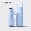 Premium mini capsule five-fold sun umbrella in sea salt blue color with matching case - Sea Salt Blue
