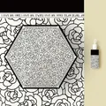 Ultra-light portable five-fold umbrella with black and white rose pattern and quote. - Little Chanel Style - Rose Journey / 6 Ribs / Black and White