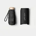 Ultra-light portable 5-fold black mini sun umbrella with UPF 50 plus protective pouch - Obsidian Black