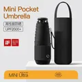 Mini ultralight capsule umbrella in black with UPF2000+ UV protection - Starry Black