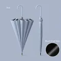 Light mist blue long handle automatic umbrella with black UV coating. - Black Glue Sun Rain Coating / 16 Ribs / Light Mist Blue