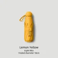 Compact lemon yellow sun umbrella with UPF 50+ UV protection and 8-rib structure - Macaron 5-Fold Umbrella Series / 8 Ribs No Case / Lemon Yellow