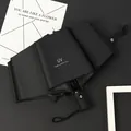 Automatic black three-fold UV protection umbrella with matte finish - Black glue rain] 8 bone UV-Black / Fully automatic] folding series
