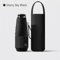 Professional mini capsule 5-fold sun and rain umbrella in starry black with case - Starry Black