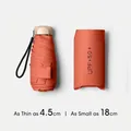 Ultra-light mini coral sun umbrella, 5-fold compact UV protection with matching case - Vibrant Orange
