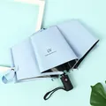Automatic blue folding sun umbrella with UV protection coating - 8-Rib Automatic UV Protection / Light Blue