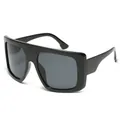 Oversized black square sunglasses for children with UV protection gray lenses - Black Frame Black Grey Lens